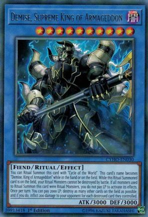 Demise, Supreme King of Armageddon (CYHO-EN030) - Cybernetic Horizon Unlimited - Premium Yugioh Single from Konami - Just $0.25! Shop now at Game Crave Tournament Store