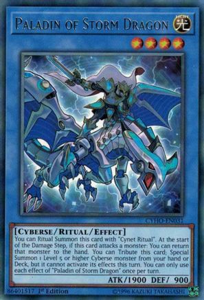 Paladin of Storm Dragon (CYHO-EN031) - Cybernetic Horizon 1st Edition - Premium Yugioh Single from Konami - Just $0.26! Shop now at Game Crave Tournament Store