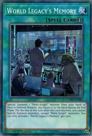 World Legacy's Memory (CYHO-EN061) - Cybernetic Horizon 1st Edition - Premium Yugioh Single from Konami - Just $0.25! Shop now at Game Crave Tournament Store