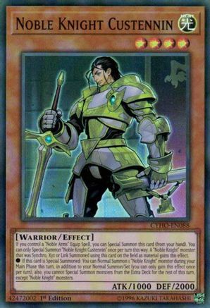 Noble Knight Custennin (CYHO-EN088) - Cybernetic Horizon Unlimited - Premium Yugioh Single from Konami - Just $0.26! Shop now at Game Crave Tournament Store