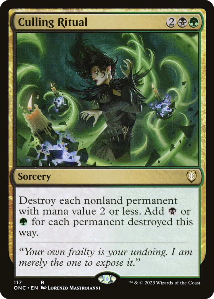 Culling Ritual (ONC-117) - Phyrexia: All Will Be One Commander - Premium MTG Single from Wizards of the Coast - Just $0.27! Shop now at Game Crave Tournament Store