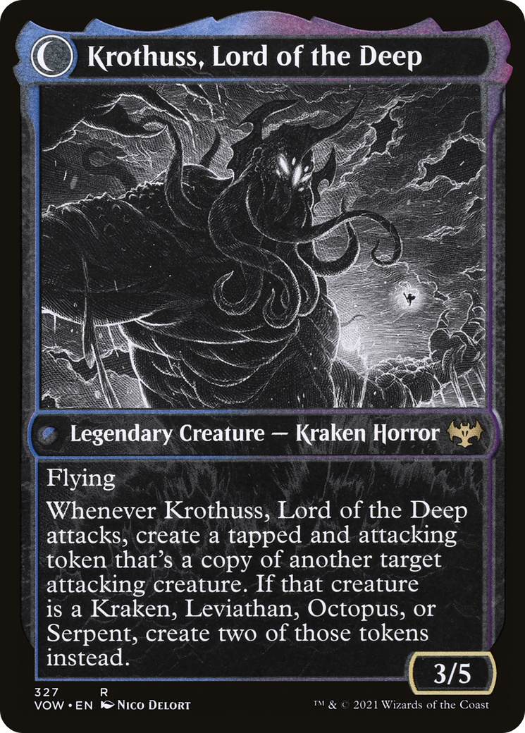 Runo Stromkirk // Krothuss, Lord of the Deep (VOW-327) - Innistrad: Crimson Vow: (Showcase, Double Faced Transform) Foil - Premium MTG Single from Wizards of the Coast - Just $0.27! Shop now at Game Crave Tournament Store
