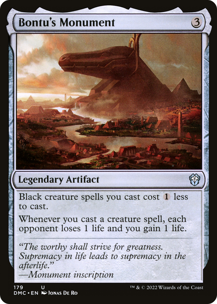 Bontu's Monument (DMC-179) - Dominaria United Commander - Premium MTG Single from Wizards of the Coast - Just $1.42! Shop now at Game Crave Tournament Store