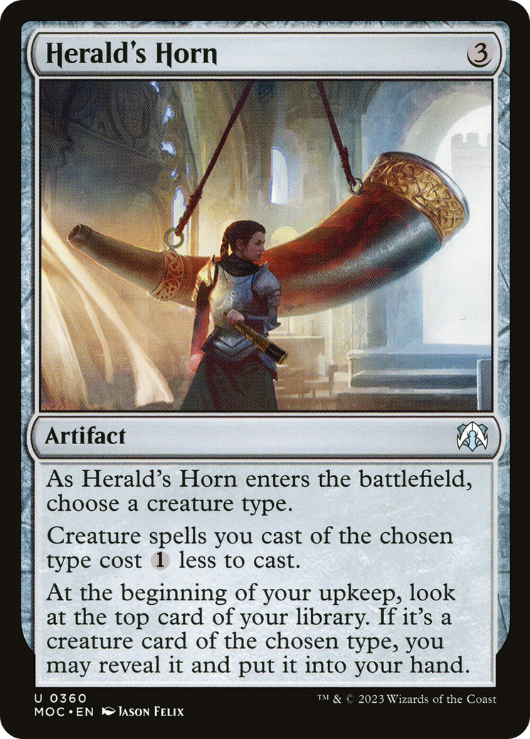Herald's Horn (MOC-360) - March of the Machine Commander - Premium MTG Single from Wizards of the Coast - Just $1.07! Shop now at Game Crave Tournament Store