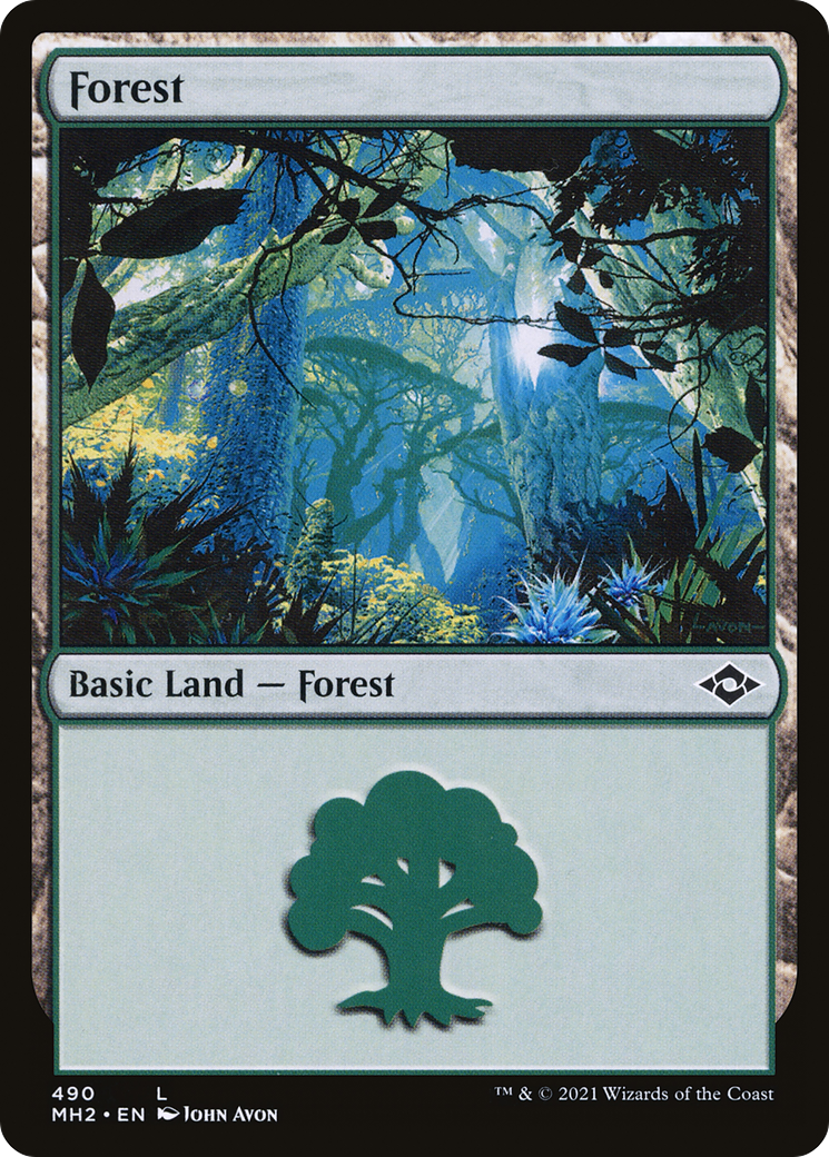 Forest (MH2-490) - Modern Horizons 2 Etched Foil - Premium MTG Single from Wizards of the Coast - Just $0.25! Shop now at Game Crave Tournament Store