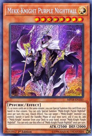 Mekk-Knight Purple Nightfall (MP18-EN183) - 2018 Mega-Tins Mega Pack 1st Edition - Premium Yugioh Single from Konami - Just $0.78! Shop now at Game Crave Tournament Store