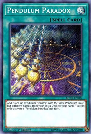 Pendulum Paradox (MP18-EN209) - 2018 Mega-Tins Mega Pack 1st Edition - Premium Yugioh Single from Konami - Just $0.26! Shop now at Game Crave Tournament Store