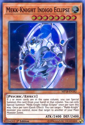 Mekk-Knight Indigo Eclipse (MP18-EN182) - 2018 Mega-Tins Mega Pack 1st Edition - Premium Yugioh Single from Konami - Just $0.27! Shop now at Game Crave Tournament Store