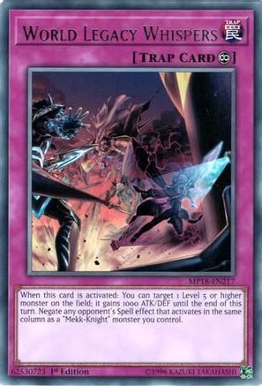 World Legacy Whispers (MP18-EN217) - 2018 Mega-Tins Mega Pack 1st Edition - Premium Yugioh Single from Konami - Just $0.70! Shop now at Game Crave Tournament Store