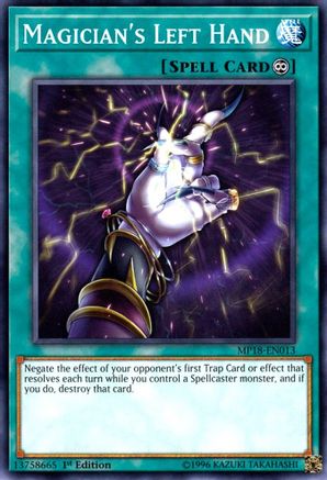 Magician's Left Hand (MP18-EN013) - 2018 Mega-Tins Mega Pack 1st Edition - Premium Yugioh Single from Konami - Just $0.25! Shop now at Game Crave Tournament Store