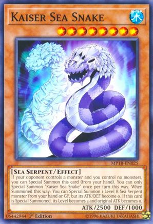 Kaiser Sea Snake (MP18-EN025) - 2018 Mega-Tins Mega Pack 1st Edition - Premium Yugioh Single from Konami - Just $0.26! Shop now at Game Crave Tournament Store