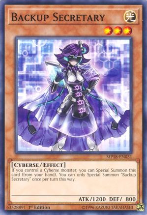 Backup Secretary (MP18-EN031) - 2018 Mega-Tins Mega Pack 1st Edition - Premium Yugioh Single from Konami - Just $0.25! Shop now at Game Crave Tournament Store