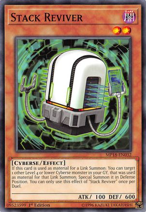 Stack Reviver (MP18-EN032) - 2018 Mega-Tins Mega Pack 1st Edition - Premium Yugioh Single from Konami - Just $0.25! Shop now at Game Crave Tournament Store
