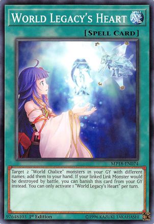 World Legacy's Heart (MP18-EN074) - 2018 Mega-Tins Mega Pack 1st Edition - Premium Yugioh Single from Konami - Just $0.25! Shop now at Game Crave Tournament Store