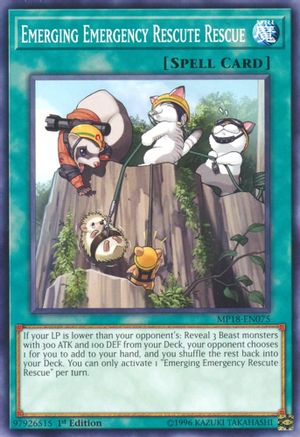 Emerging Emergency Rescute Rescue (MP18-EN075) - 2018 Mega-Tins Mega Pack 1st Edition - Premium Yugioh Single from Konami - Just $0.25! Shop now at Game Crave Tournament Store