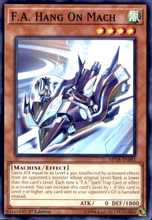 F.A. Hang On Mach (MP18-EN092) - 2018 Mega-Tins Mega Pack 1st Edition - Premium Yugioh Single from Konami - Just $0.25! Shop now at Game Crave Tournament Store