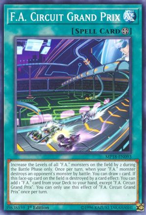 F.A. Circuit Grand Prix (MP18-EN093) - 2018 Mega-Tins Mega Pack 1st Edition - Premium Yugioh Single from Konami - Just $0.25! Shop now at Game Crave Tournament Store