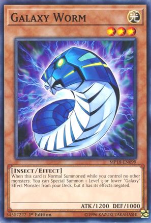 Galaxy Worm (MP18-EN099) - 2018 Mega-Tins Mega Pack 1st Edition - Premium Yugioh Single from Konami - Just $0.25! Shop now at Game Crave Tournament Store