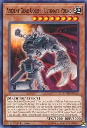 Ancient Gear Golem - Ultimate Pound (MP18-EN103) - 2018 Mega-Tins Mega Pack 1st Edition - Premium Yugioh Single from Konami - Just $0.25! Shop now at Game Crave Tournament Store