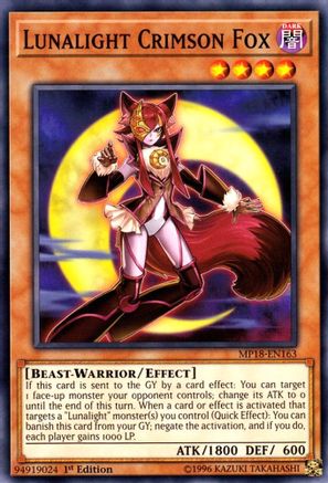 Lunalight Crimson Fox (MP18-EN163) - 2018 Mega-Tins Mega Pack 1st Edition - Premium Yugioh Single from Konami - Just $0.25! Shop now at Game Crave Tournament Store
