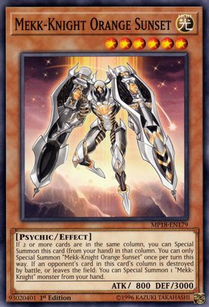 Mekk-Knight Orange Sunset (MP18-EN179) - 2018 Mega-Tins Mega Pack 1st Edition - Premium Yugioh Single from Konami - Just $0.25! Shop now at Game Crave Tournament Store