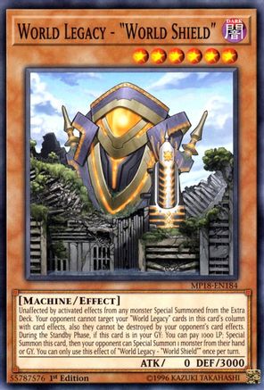 World Legacy - "World Shield" (MP18-EN184) - 2018 Mega-Tins Mega Pack 1st Edition - Premium Yugioh Single from Konami - Just $0.25! Shop now at Game Crave Tournament Store