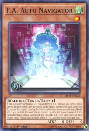 F.A. Auto Navigator (MP18-EN225) - 2018 Mega-Tins Mega Pack 1st Edition - Premium Yugioh Single from Konami - Just $0.25! Shop now at Game Crave Tournament Store