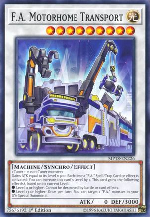 F.A. Motorhome Transport (MP18-EN226) - 2018 Mega-Tins Mega Pack 1st Edition - Premium Yugioh Single from Konami - Just $0.25! Shop now at Game Crave Tournament Store