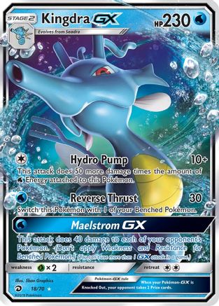 Kingdra-GX 18/70 - Dragon Majesty Holofoil - Premium Pokemon Single from Nintendo - Just $2.07! Shop now at Game Crave Tournament Store