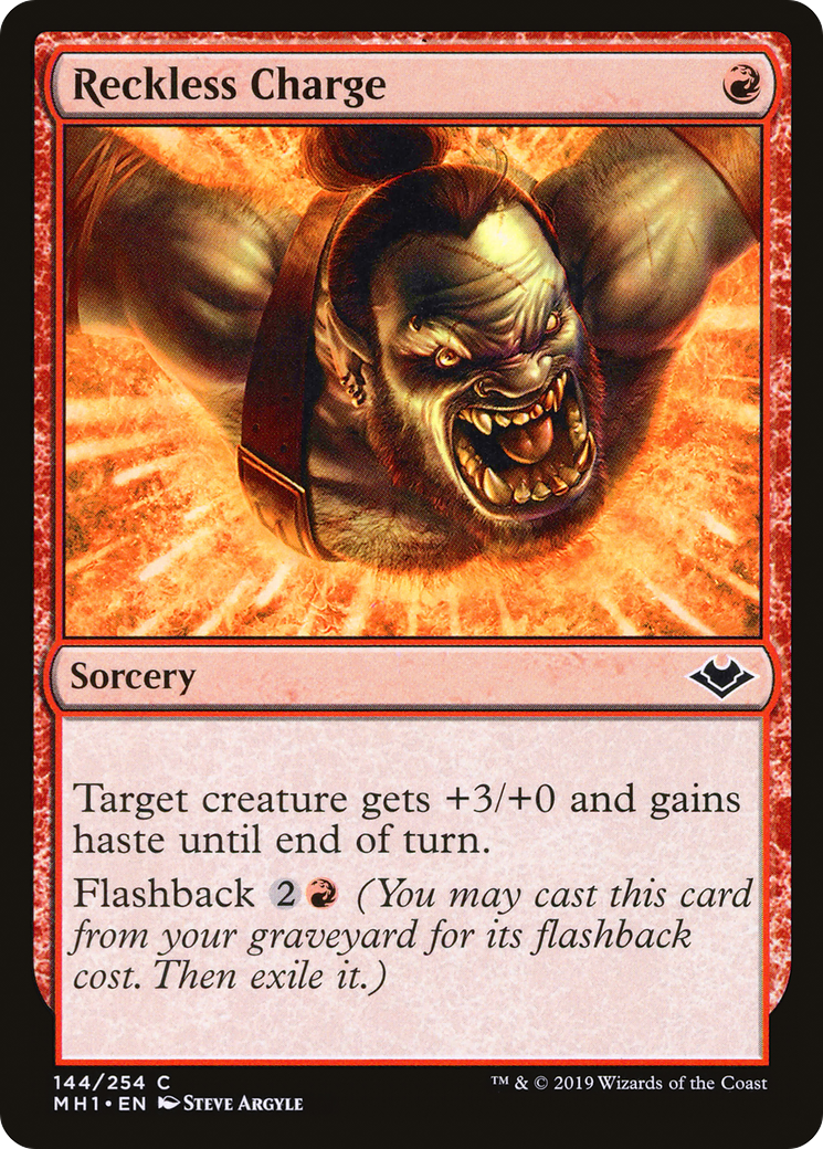 Reckless Charge (MH1-144) - Modern Horizons Foil - Premium MTG Single from Wizards of the Coast - Just $0.25! Shop now at Game Crave Tournament Store