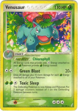 Venusaur - 28/100 (EX Crystal Guardians) 28 - Deck Exclusives Holofoil - Premium Pokemon Single from Nintendo - Just $15.71! Shop now at Game Crave Tournament Store