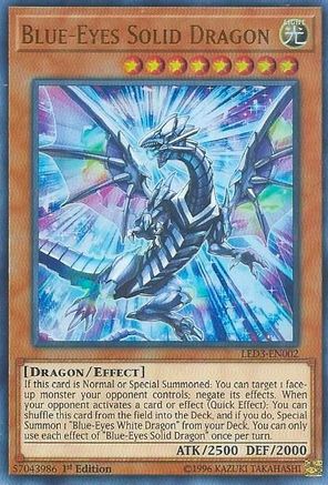 Blue-Eyes Solid Dragon (LED3-EN002) - Legendary Duelists: White Dragon Abyss 1st Edition - Premium Yugioh Single from Konami - Just $3.20! Shop now at Game Crave Tournament Store