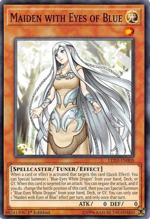 Maiden with Eyes of Blue (LED3-EN008) - Legendary Duelists: White Dragon Abyss 1st Edition - Premium Yugioh Single from Konami - Just $0.44! Shop now at Game Crave Tournament Store