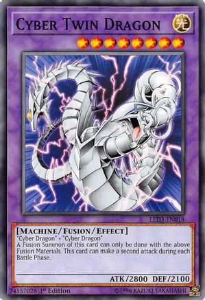 Cyber Twin Dragon (LED3-EN018) - Legendary Duelists: White Dragon Abyss 1st Edition - Premium Yugioh Single from Konami - Just $0.32! Shop now at Game Crave Tournament Store