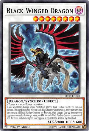 Black-Winged Dragon (LED3-EN028) - Legendary Duelists: White Dragon Abyss 1st Edition - Premium Yugioh Single from Konami - Just $0.65! Shop now at Game Crave Tournament Store