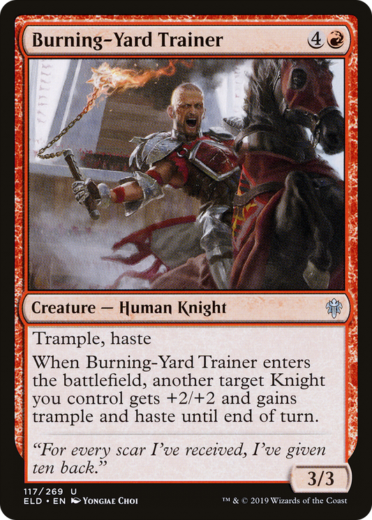Burning-Yard Trainer (ELD-117) - Throne of Eldraine Foil - Premium MTG Single from Wizards of the Coast - Just $0.08! Shop now at Game Crave Tournament Store