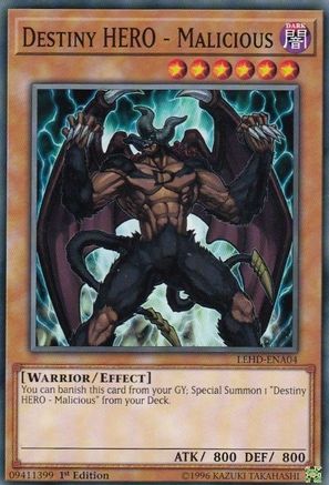 Destiny HERO - Malicious (LEHD-ENA04) - Legendary Hero Decks 1st Edition - Premium Yugioh Single from Konami - Just $0.89! Shop now at Game Crave Tournament Store