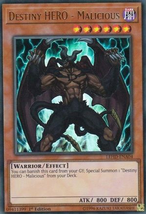 Destiny HERO - Malicious (UR) (LEHD-ENA04) - Legendary Hero Decks 1st Edition - Premium Yugioh Single from Konami - Just $0.36! Shop now at Game Crave Tournament Store