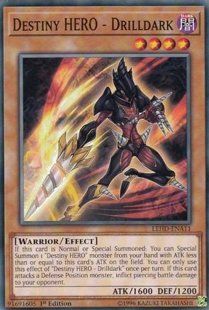 Destiny HERO - Drilldark (LEHD-ENA11) - Legendary Hero Decks 1st Edition - Premium Yugioh Single from Konami - Just $0.25! Shop now at Game Crave Tournament Store