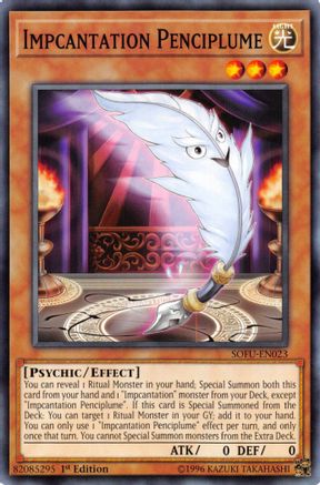 Impcantation Penciplume (SOFU-EN023) - Soul Fusion Unlimited - Premium Yugioh Single from Konami - Just $0.25! Shop now at Game Crave Tournament Store