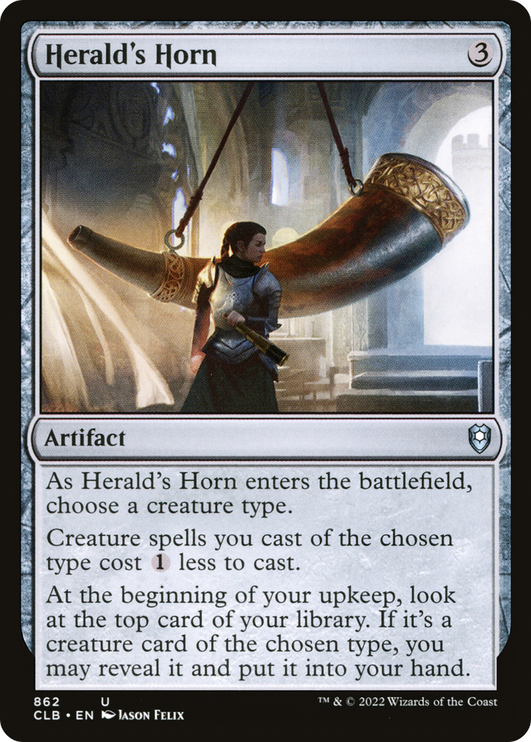 Herald's Horn (CLB-862) - Commander Legends: Battle for Baldur's Gate - Premium MTG Single from Wizards of the Coast - Just $3.71! Shop now at Game Crave Tournament Store