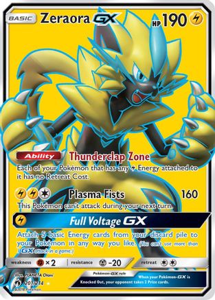 Zeraora-GX 201/214 - Lost Thunder Holofoil - Premium Pokemon Single from Nintendo - Just $6.89! Shop now at Game Crave Tournament Store