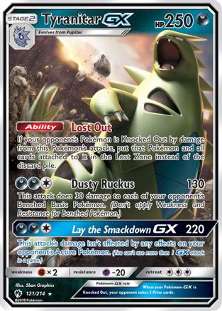 Tyranitar-GX 121/214 - Lost Thunder Holofoil - Premium Pokemon Single from Nintendo - Just $3.03! Shop now at Game Crave Tournament Store