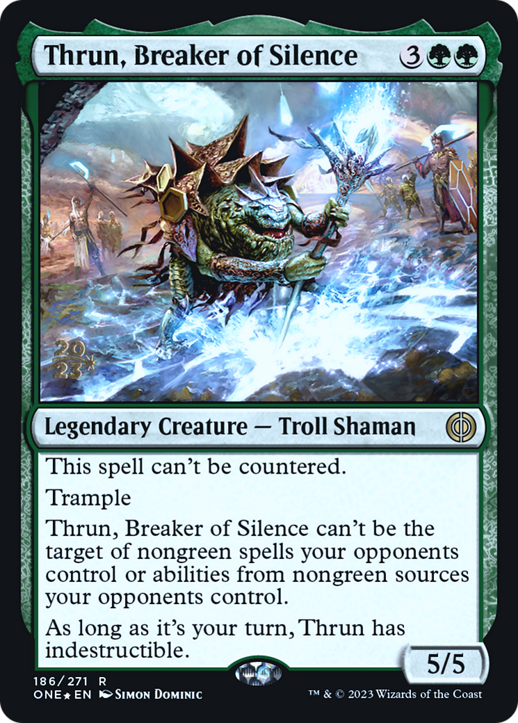 Thrun, Breaker of Silence (PONE-186S) - Phyrexia: All Will Be One Promos Foil - Premium MTG Single from Wizards of the Coast - Just $0.34! Shop now at Game Crave Tournament Store