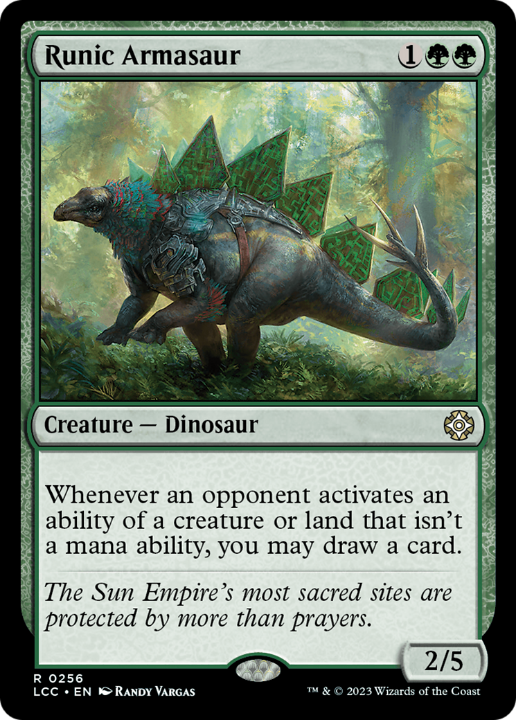 Runic Armasaur (LCC-256) - The Lost Caverns of Ixalan Commander - Premium MTG Single from Wizards of the Coast - Just $0.08! Shop now at Game Crave Tournament Store