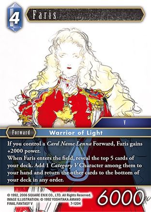 Faris (OPUS VII) Foil - Premium Final Fantasy Single from Opus VII - Just $0.08! Shop now at Game Crave Tournament Store