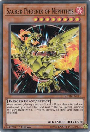 Sacred Phoenix of Nephthys (AC18-EN013) - Advent Calendar 2018 1st Edition - Premium Yugioh Single from Konami - Just $0.26! Shop now at Game Crave Tournament Store