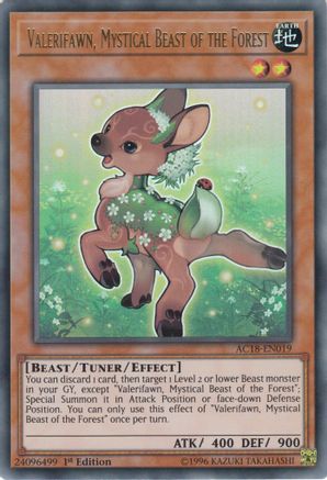Valerifawn, Mystical Beast of the Forest (AC18-EN019) - Advent Calendar 2018 1st Edition - Premium Yugioh Single from Konami - Just $0.34! Shop now at Game Crave Tournament Store
