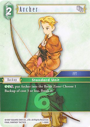 Archer (Male Unit) - 1-088C (DECK EXCLUSIVE CARDS) - Premium Final Fantasy Single from Deck Exclusive Cards - Just $0.25! Shop now at Game Crave Tournament Store