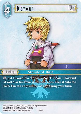 Devout (Ingus) - 1-048C (DECK EXCLUSIVE CARDS) - Premium Final Fantasy Single from Deck Exclusive Cards - Just $0.25! Shop now at Game Crave Tournament Store